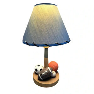 KIDSLINE Sports Lamp Base Shade Nursery Kids Multi Sports Painted Missing Clasp